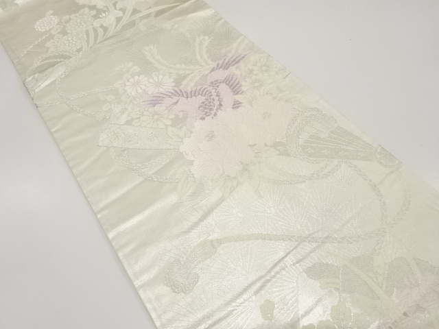 JAPANESE KIMONO / ANTIQUE FUKURO OBI / SILK / WOVEN PHOENIX